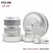 8M HTD Timing Belt Pulley With Step BF-Type 12-72T Tooth For 25mm/30mm Wide Belt