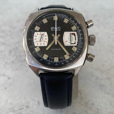 Vintage BWC Chronograph Black Dial Manual Wind Valjoux 7733 Watch