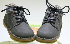 LIVIE & LUCA 'MURPHY' CHARCOAL LEATHER/TEXTILE BOOTIE SHOES SIZE UK 6 JR EU 23