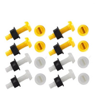 8 Vehicle Number Reg Plate Screws Bolts and Nuts Yellow White Fixing Kit