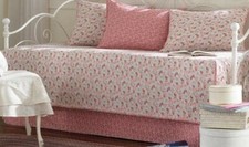 HTF Laura Ashley 5-Piece Daybed Quilt Set Carlie Pink with 3 Shams LOOK