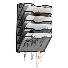 Metal 5 Tier A4 Wall Mounted Document Holder,Pigeon Holes,Mail