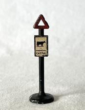 Vintage Matchbox Lesney 4cm Tall STOP CATTLE Roadsign Road Sign #P413
