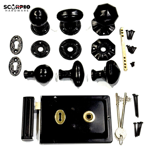 Traditional rim lock with oval - lock,