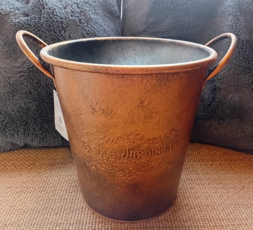 Copper metal planter - copper,