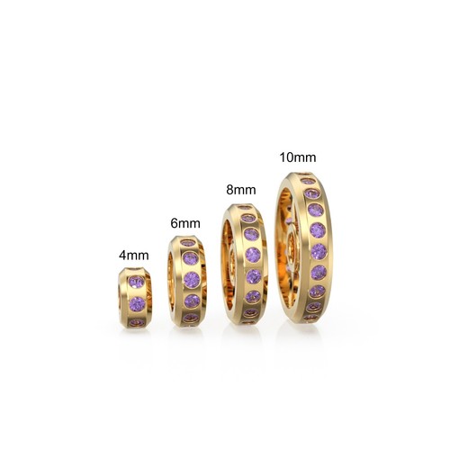 Real amethyst 18k solid gold - amethyst,