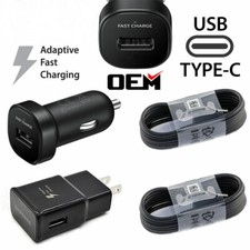 Fast Car Wall Charger 1.2M Type-C Cable For OEM Samsung Galaxy Note8 9 S8 S9 S10