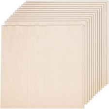 12 Pack Plywood Sheets for Crafts 300 x 300 x 3mm Unfinished Basswood Sheets Bla