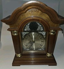 Westminster Mantle Clock Wood Quartz Tempus Fugit With Dual Chime 19x15 Large