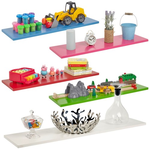 Large wooden floating - floating, shelves