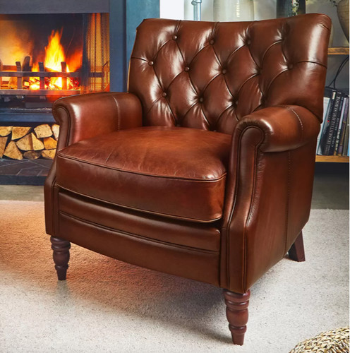 Chesterfield leather armchair - chesterfield,