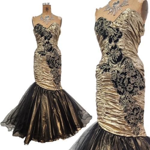 Vtg 80s prom dress s - 80s,