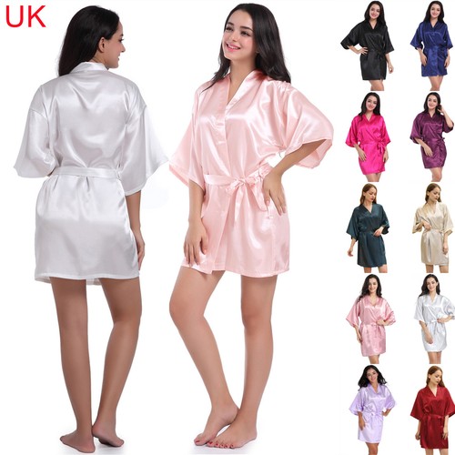 Plain satin robe - plain, wedding