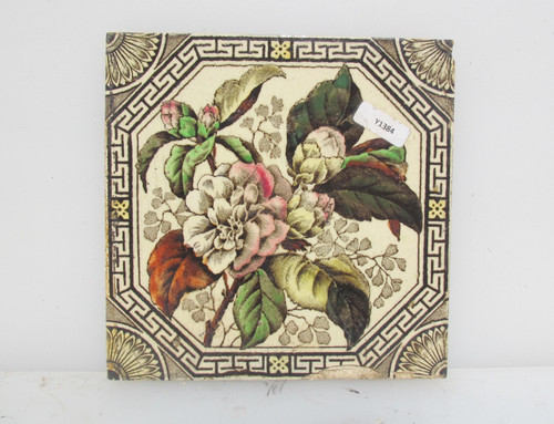 Victorian ceramic tile floral - ceramic,
