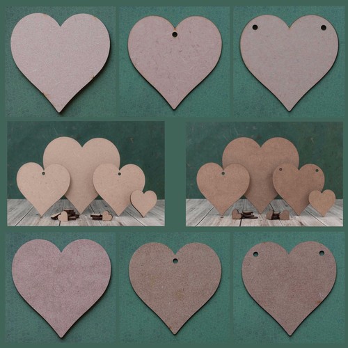 Wooden mdf heart shape cutout - mdf,