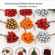 Artificial Holly Berries Wired