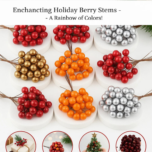 Artificial holly berries wired - artificial,