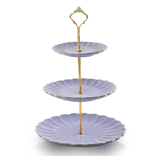 Purple tier ceramic cake - purple,