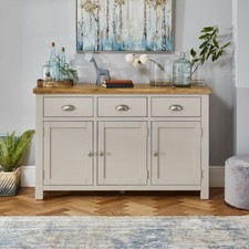Cotswold Grey Painted Large 3 Door Sideboard - CG26