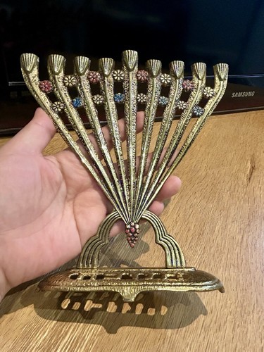 Vintage hanukkah menorah - vintage,