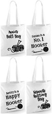 Personalised Name Knitting or Crochet Tote Bag 38 x 42cm Gift
