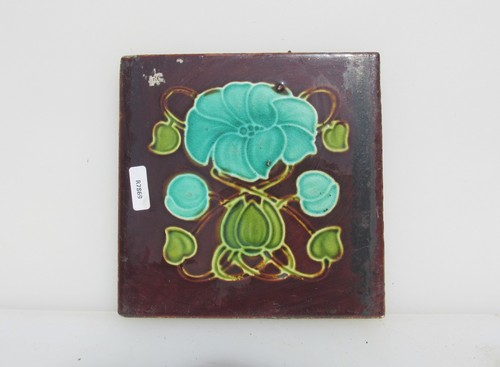 Victorian ceramic tile - tile, floral