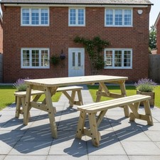 Wooden Picnic Bench Set