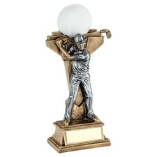 Bronze Pewter Male Golf Figure