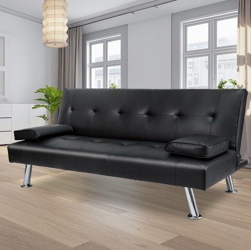 Sofa bed faux leather - sofa,