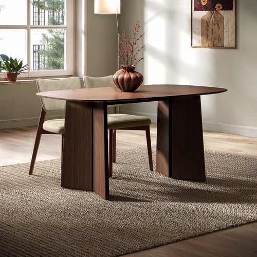Walnut dining table seats - table,