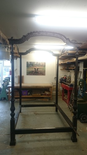 Mahogany four poster bed - mahogany,