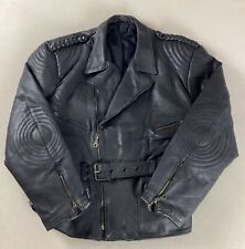 Vintage Leather Biker Jacket Motorcycle Jacket Black EU Size 58 44”