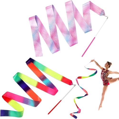 2pcs rainbow dance ribbons - dance,