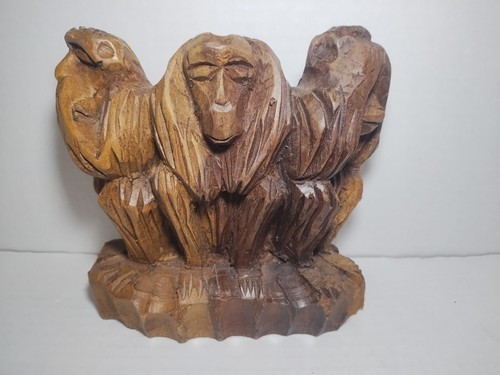 Wood carved three monkeys - three, see