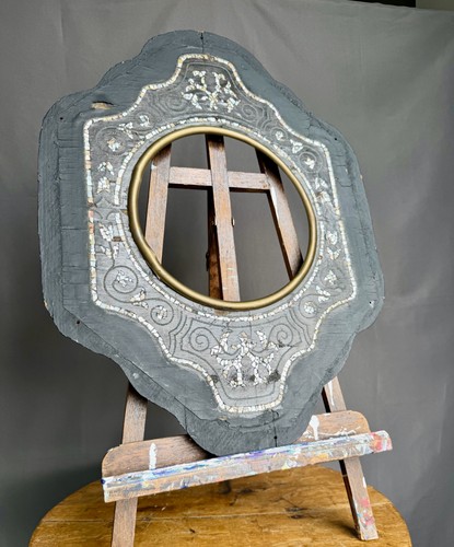 Antique french folk art clock - antique,