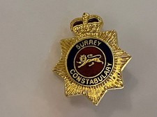 Vintage Original Surrey Constabulary Police Enamel Pin Badge