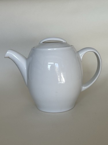 Denby white teapot with lid - white,
