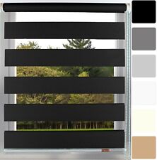 Day & Night Roller Blinds Zebra Black White Grey Brown Multiple Sizes 160cm Drop