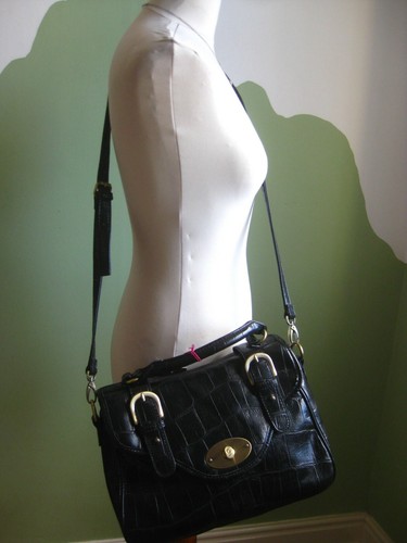 Faux leather satchel - ,