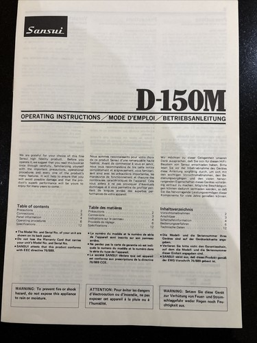 Operating manual instructions