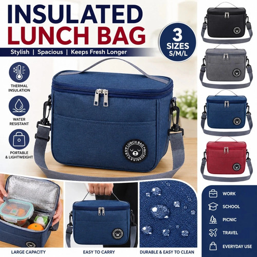 Large insulated lunch bag - large,