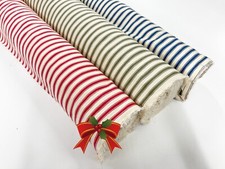 Christmas Ticking Fabric Yarn Dyed Stripe Stripy Traditional Craft Fabric