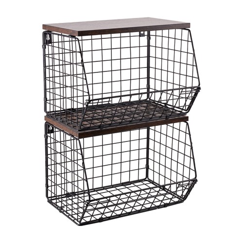 Wood metal wire - wood, basket