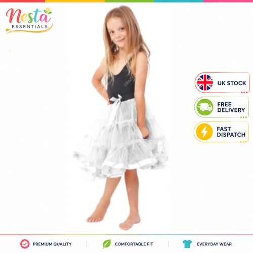 Girls white layer petticoat - white,