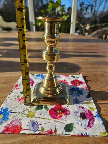 Vintage brass candlestick 14cm - brass,