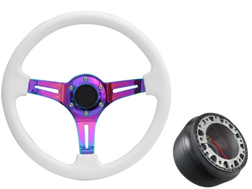White neo chrome steering - white,