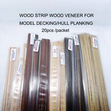 WOOD STRIP WOOD VENEER FOR MODEL DECKING/HULL PLANKING Choice of Sizes -20 Pcs