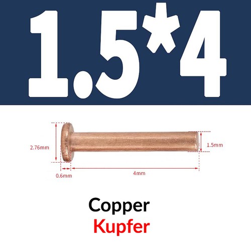 Copper rivets flat head - rivets, rivet