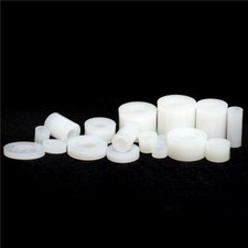 M6, M8, M10 WHITE NYLON SPACERS PLASTIC STANDOFFS ROUND THICK WASHERS