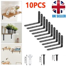 10* Heavy Duty Cast Iron L Shaped Wall Mounted Shelf Brackets Support Decor Home